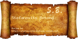 Stefanovits Botond névjegykártya